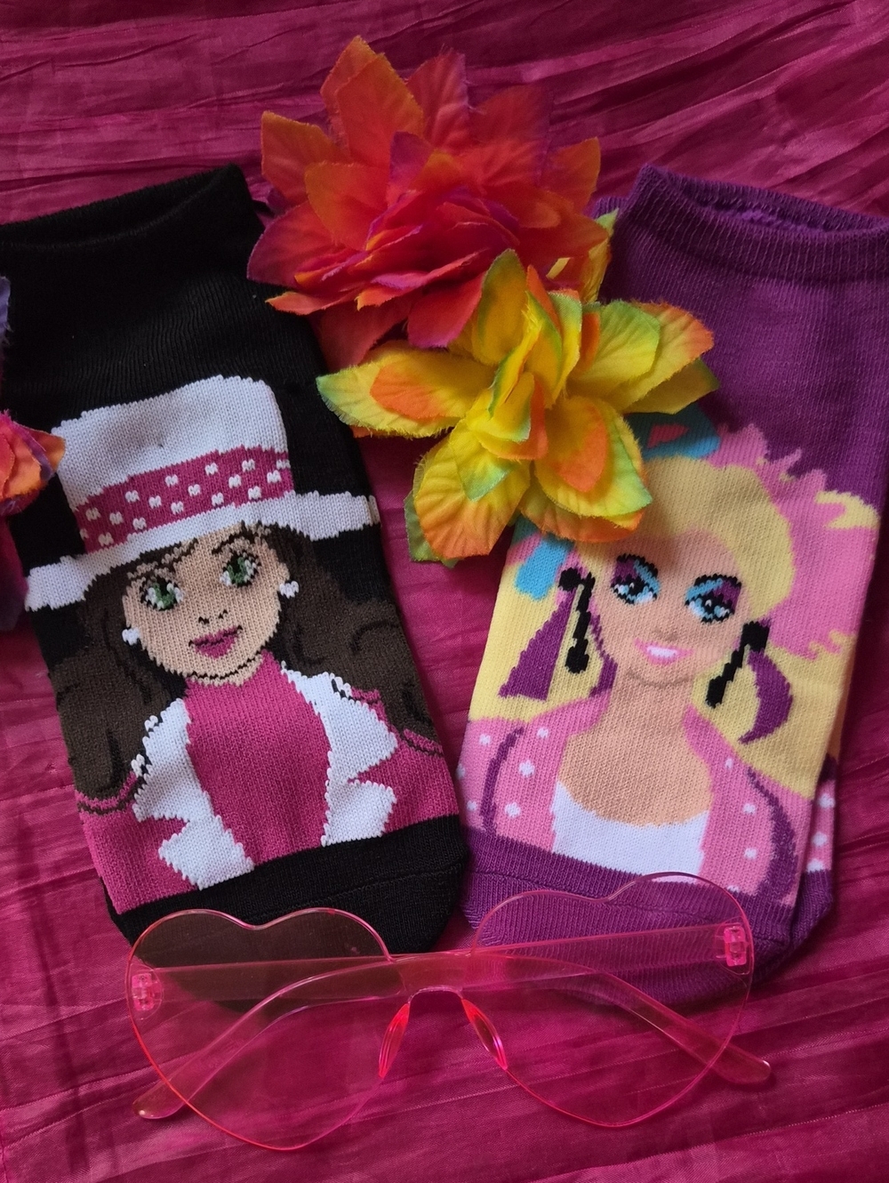 Barbie Girls Character Socks in Pink and Purple